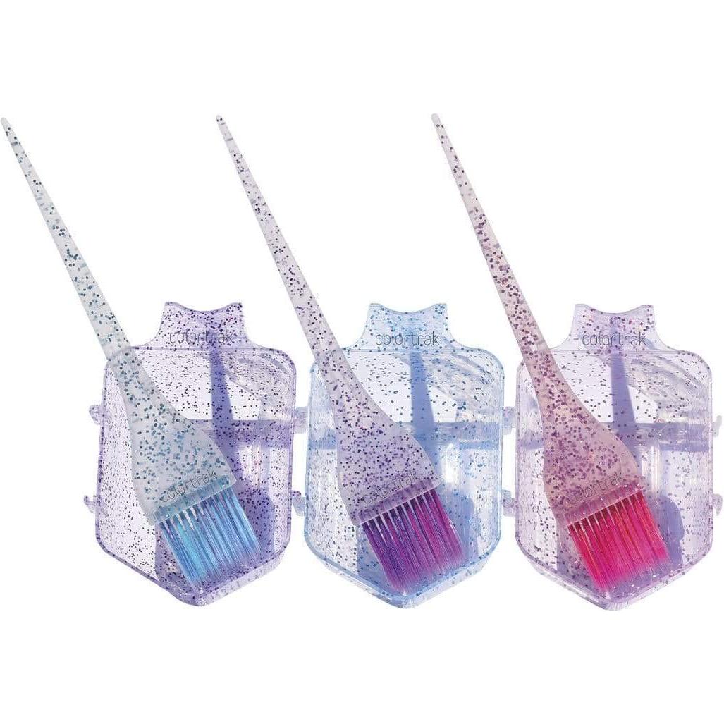 Set de 3 Pinceles Colortrak Mini Glitter y Cuencos Antideslizantes