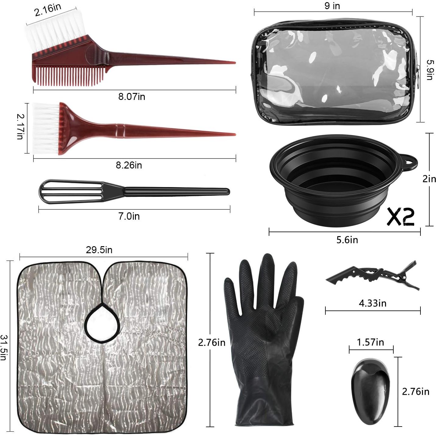 Kit de Tinte para Cabello Ebeau 25 Pcs - Herramientas DIY