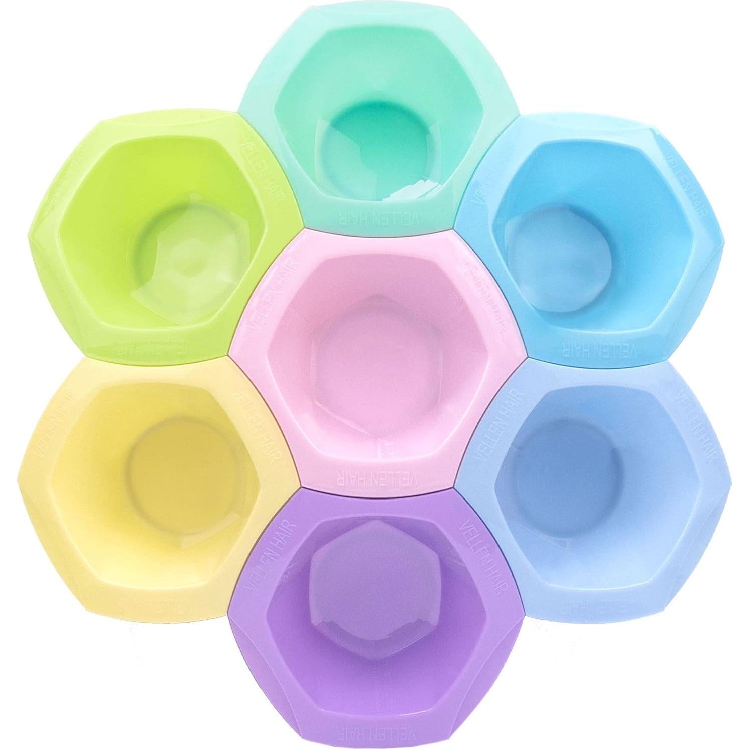 Tazones de Color Vellen Hair - Juego de 7 Pastel Antideslizantes