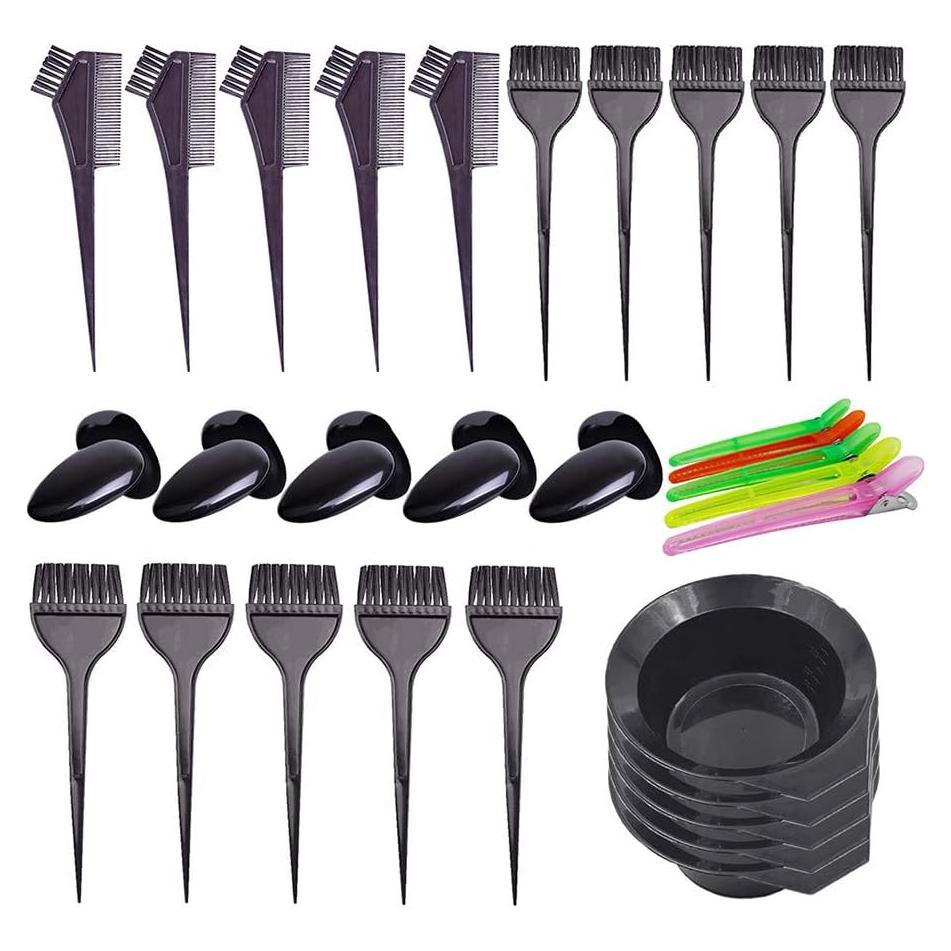 Kit de Tinte para Cabello Pcxino 30 Pcs - Brochas, Tazones y Clips