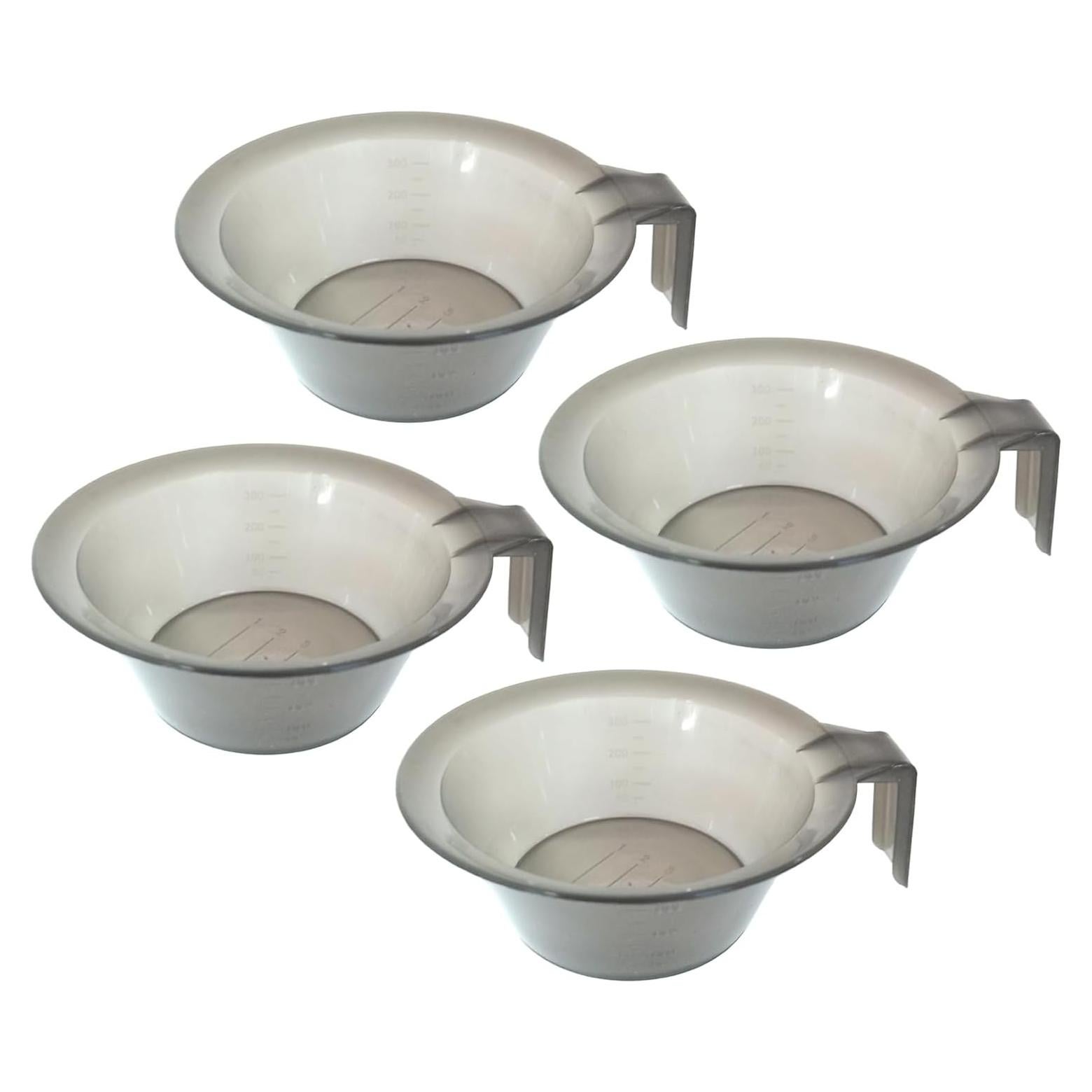 Tazones Mezcladores de Color de Cabello Lasenersm 4 Piezas Gris