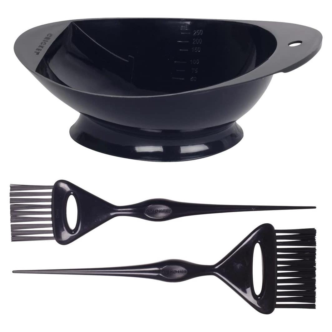 Cricket Color Cocktail 3 Piece Hair Coloring Tools Value Set Professional Hairstylist Salon Barbershop Hairdresser Color Mixing Bowl and Coloring Brushes Set