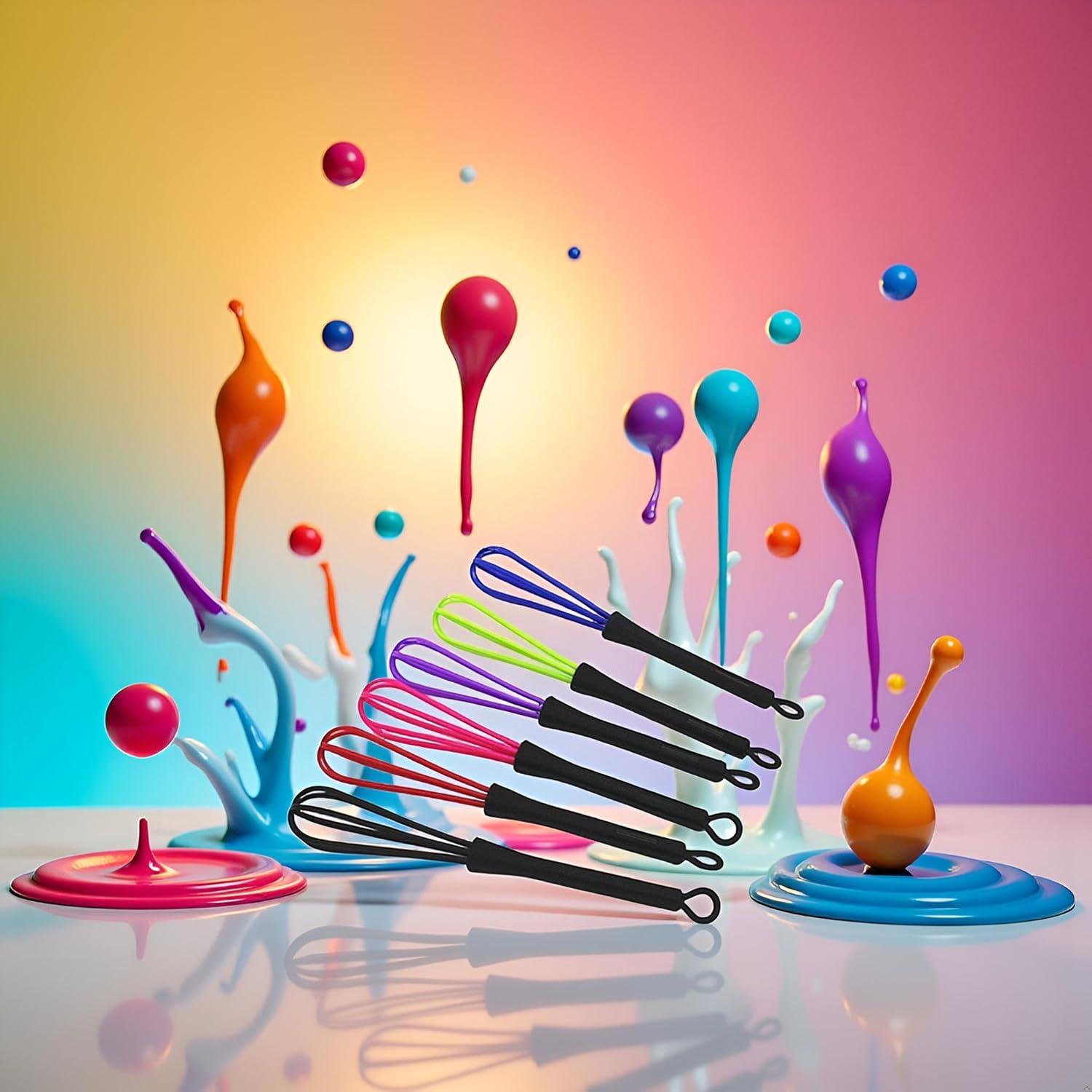 Set de 6 Mini Batidores Multicolores Junfamilee 17.78 cm