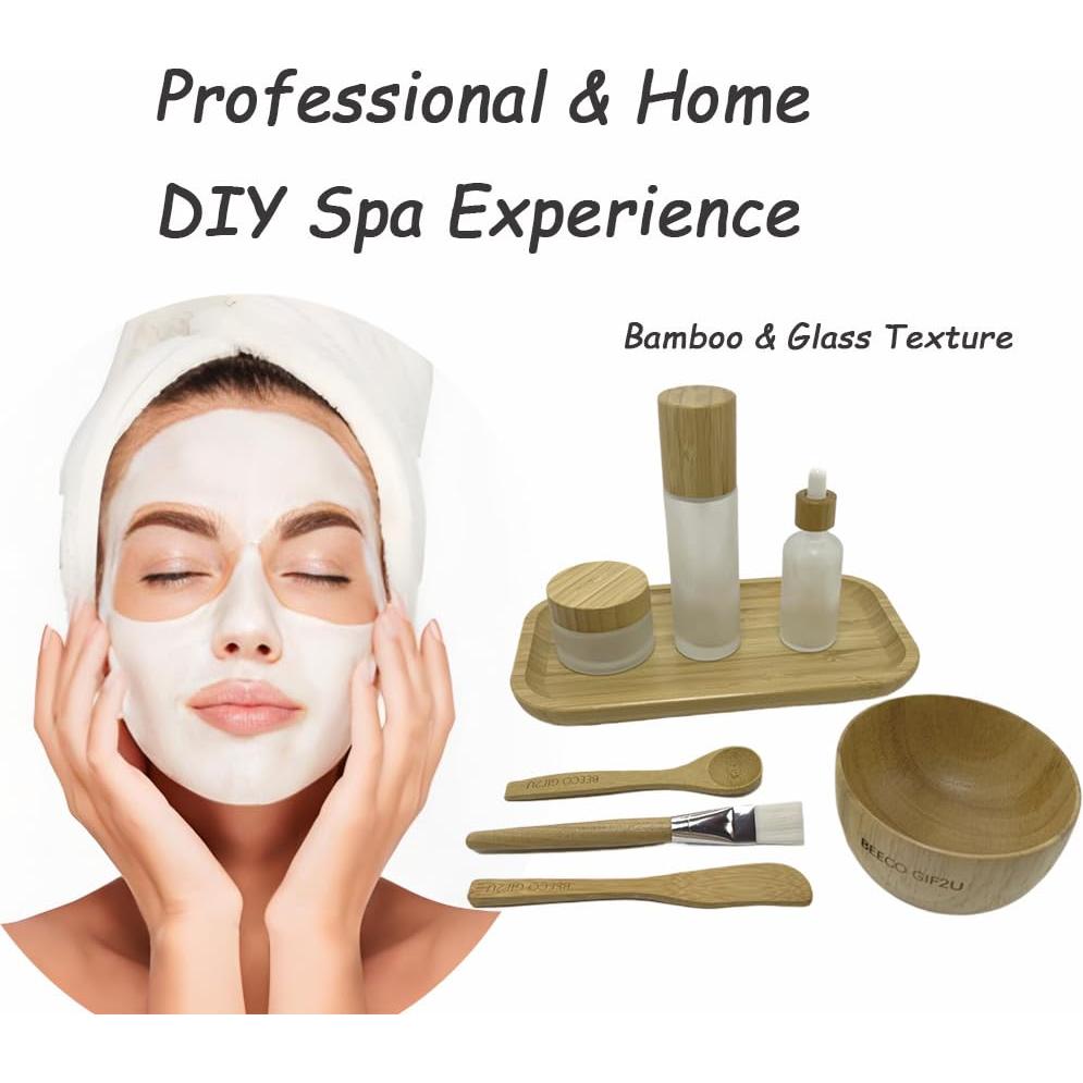 Juego de Cuencos de Bambú para Mascarillas 8 Piezas BEECO