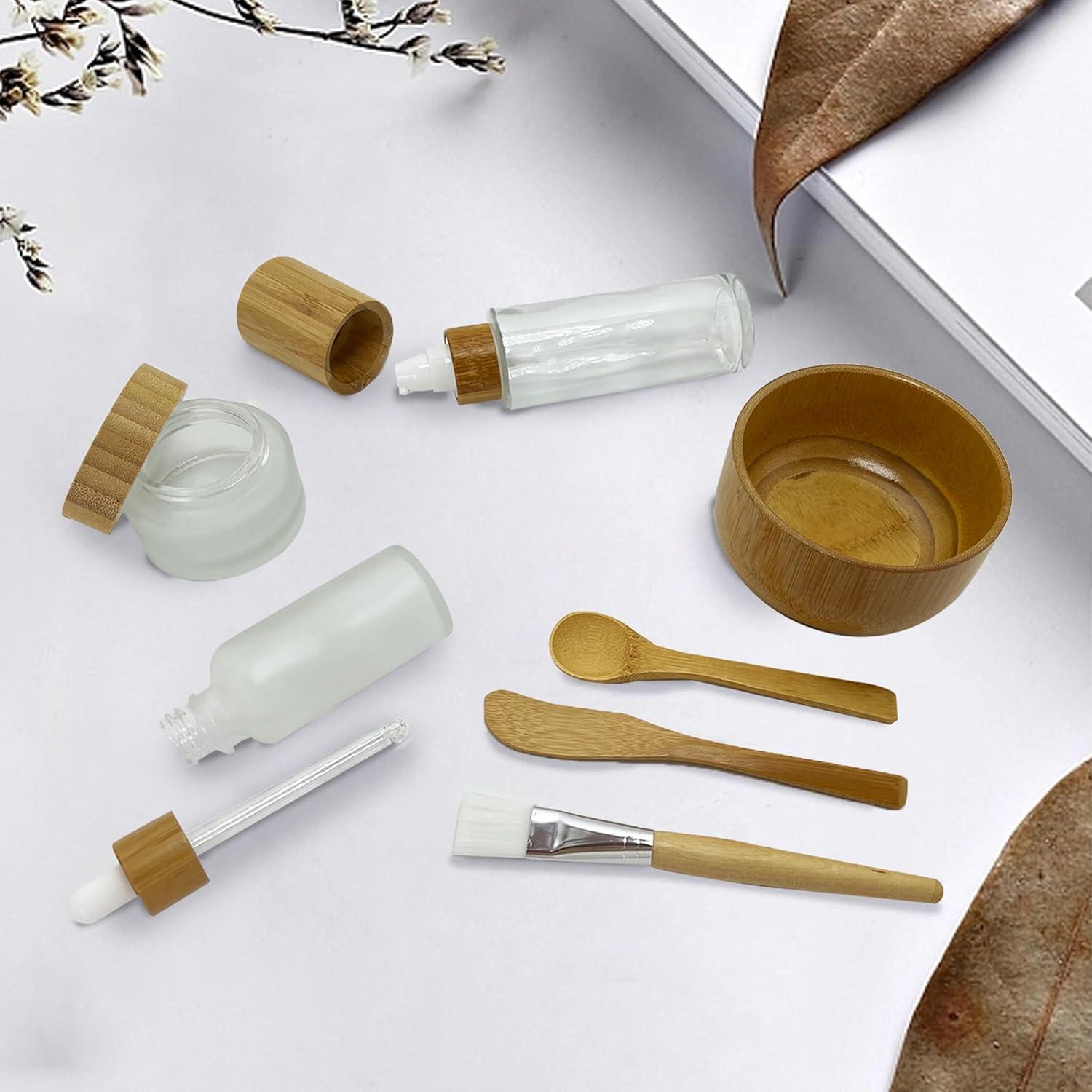 Juego de Cuencos de Bambú para Mascarillas 8 Piezas BEECO