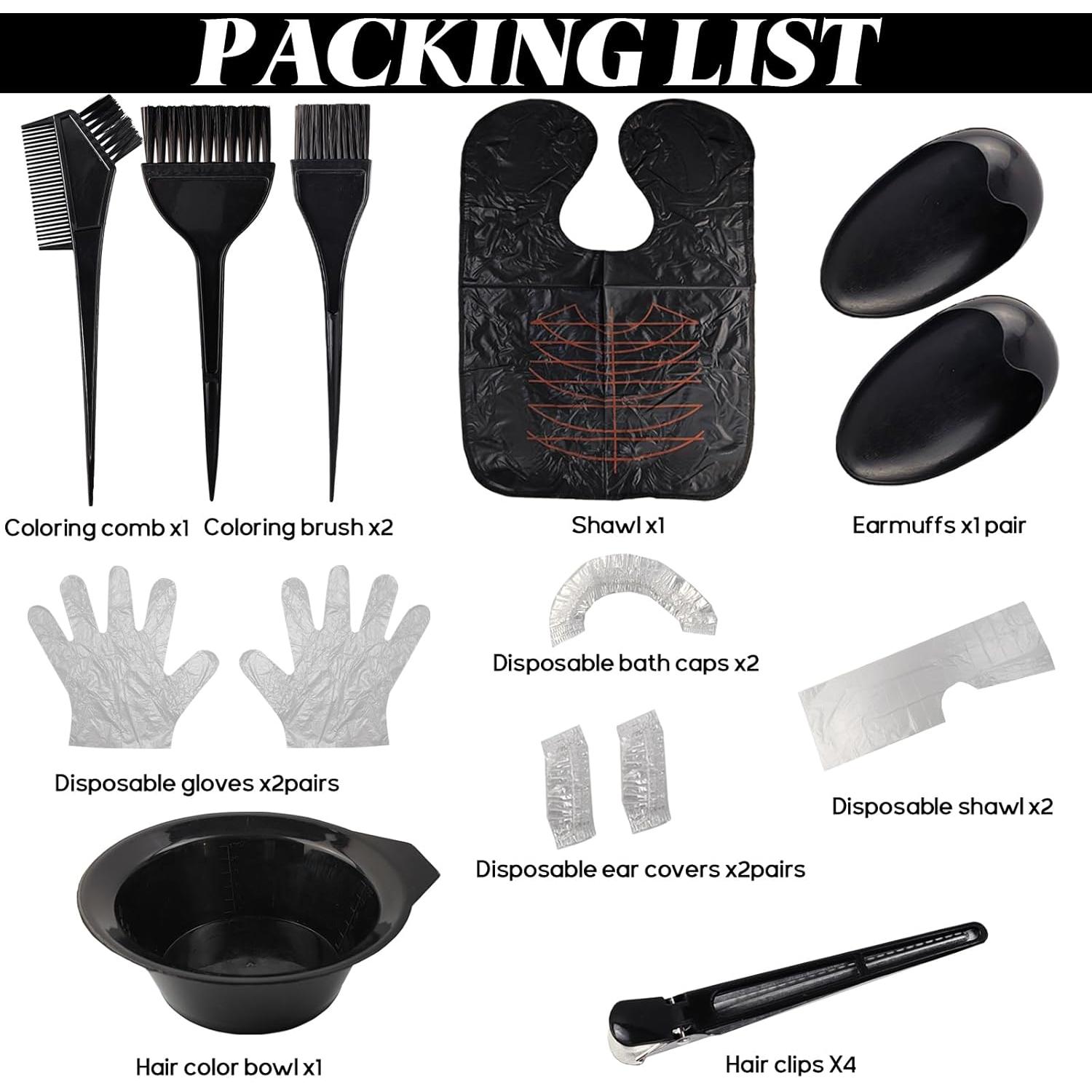 Kit de Coloración de Cabello YOOHUA 18 Piezas Negro