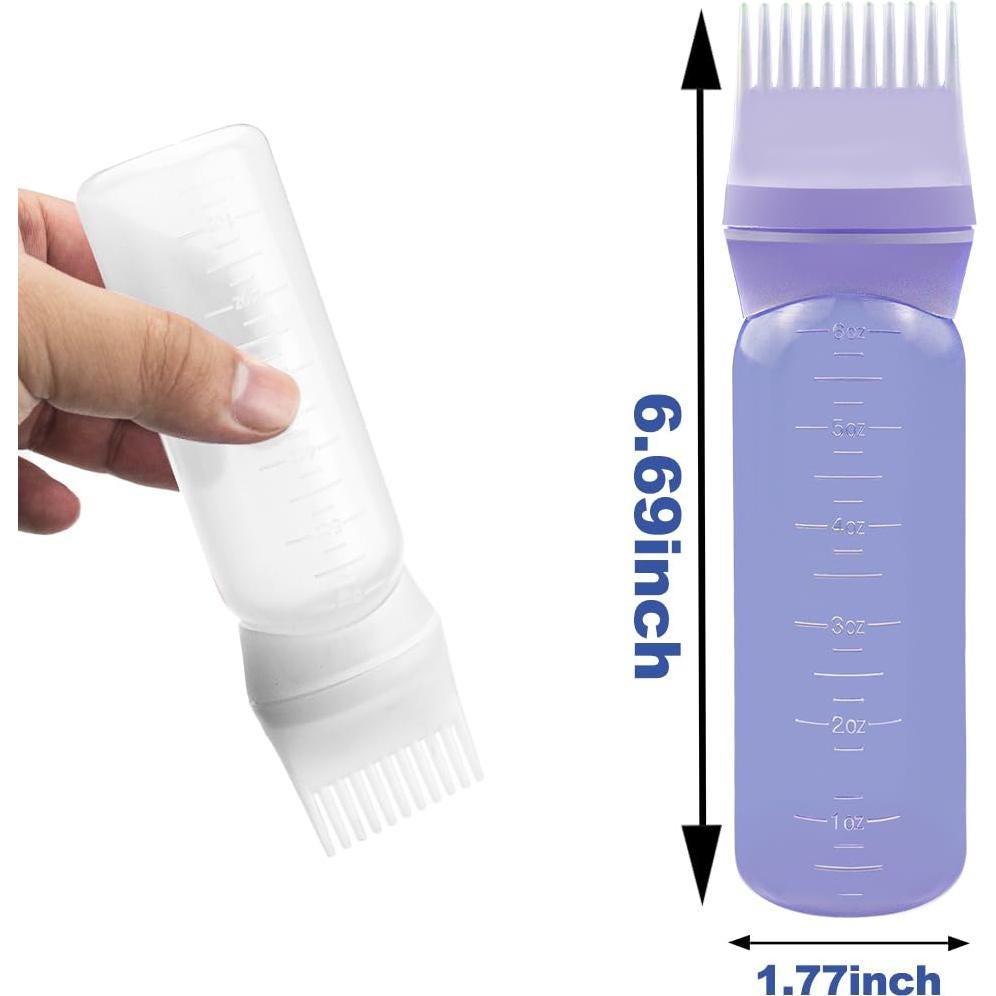 ELANE 4 Botellas Aplicadoras de Aceite para Cabello - Colores Variados