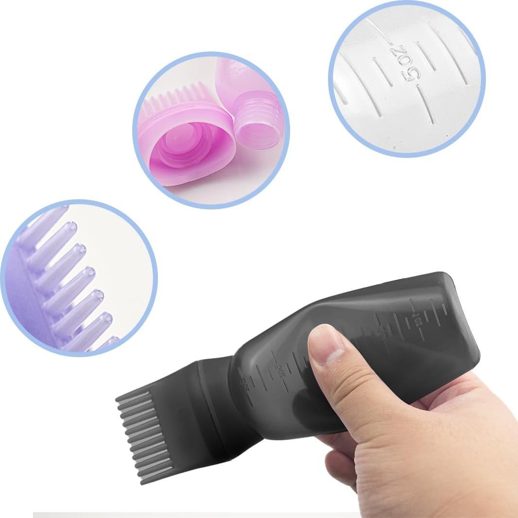 ELANE 4 Botellas Aplicadoras de Aceite para Cabello - Colores Variados