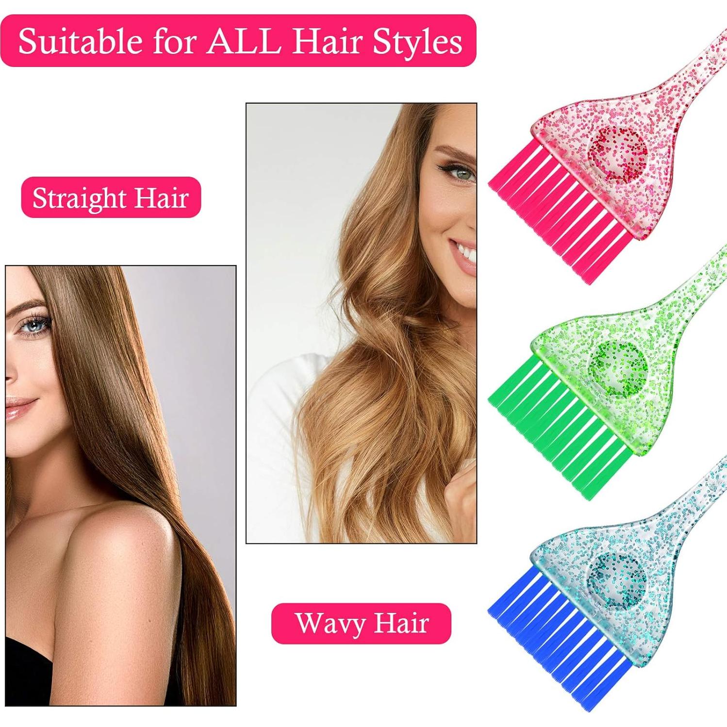 6 Cepillos de Tinte para Cabello Patelai Multicolor Suaves