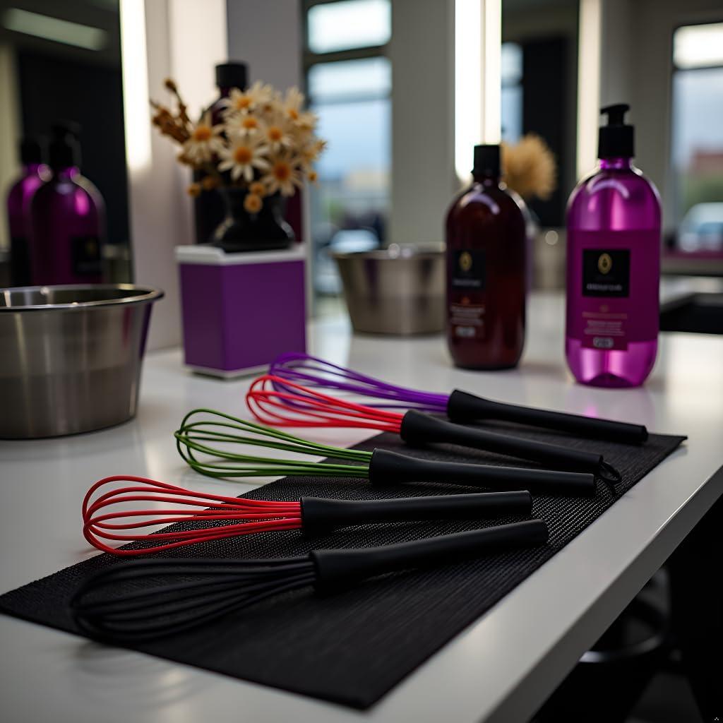 Set de 6 Mini Batidores ZGLUZP para Mezcla de Tinte 17.8 cm