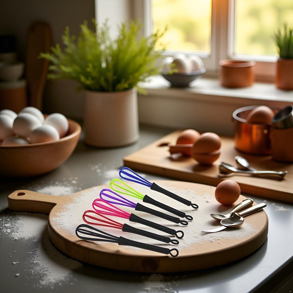 Set de 6 Mini Batidores ZGLUZP para Mezcla de Tinte 17.8 cm