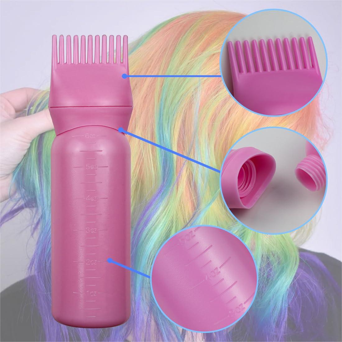 Paquete de 4 Botellas Aplicadoras de Aceite para Cabello FZWONVUC