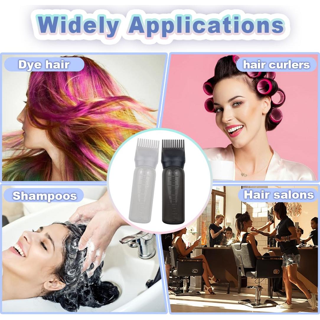 Paquete de 4 Botellas Aplicadoras de Aceite para Cabello FZWONVUC