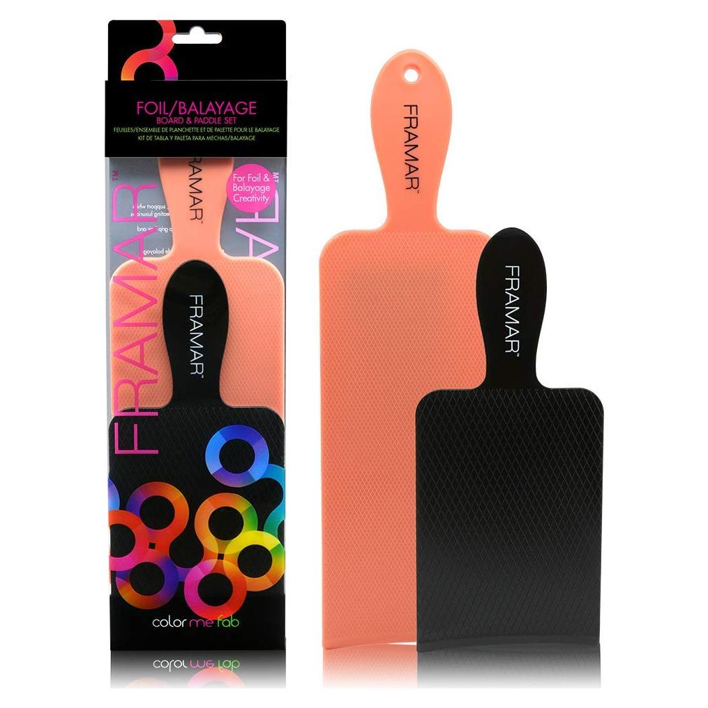 Juego de Paletas para Balayage Framar - 2 Tamaños, Color Negro/Durazno
