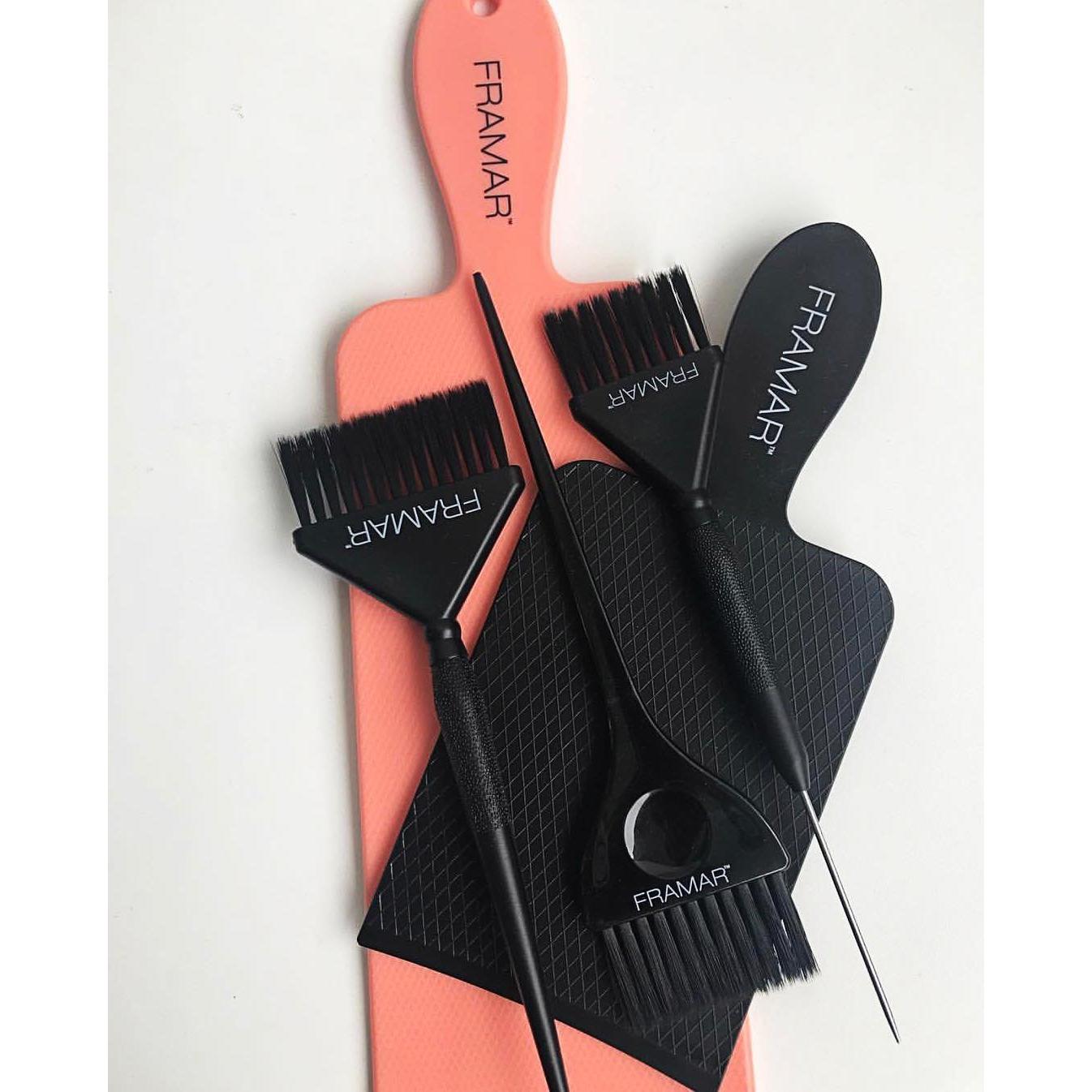 Juego de Paletas para Balayage Framar - 2 Tamaños, Color Negro/Durazno