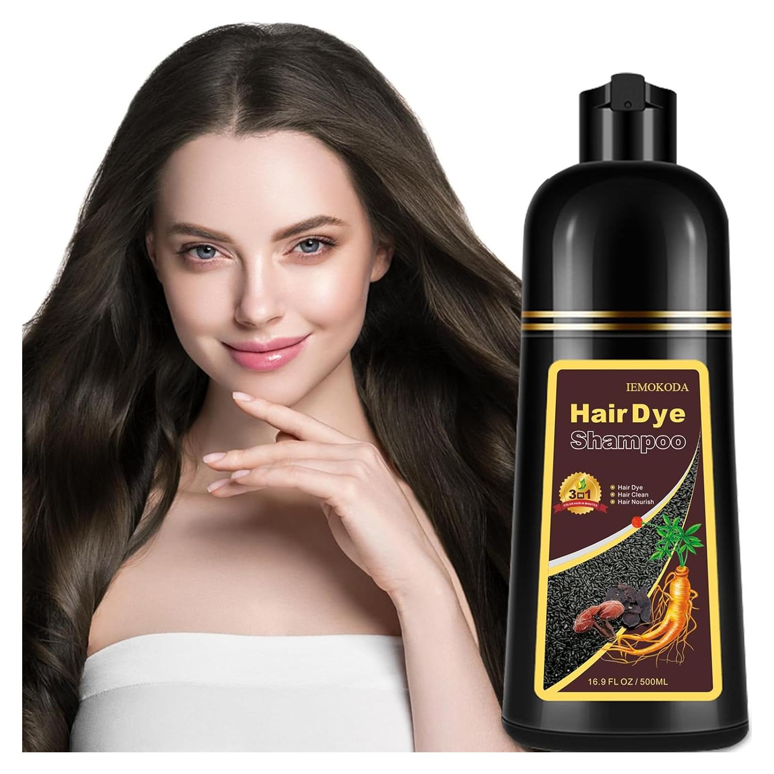 Champú Tinte Negro Natural 3 en 1 iemokoda - Cobertura 100% Canas