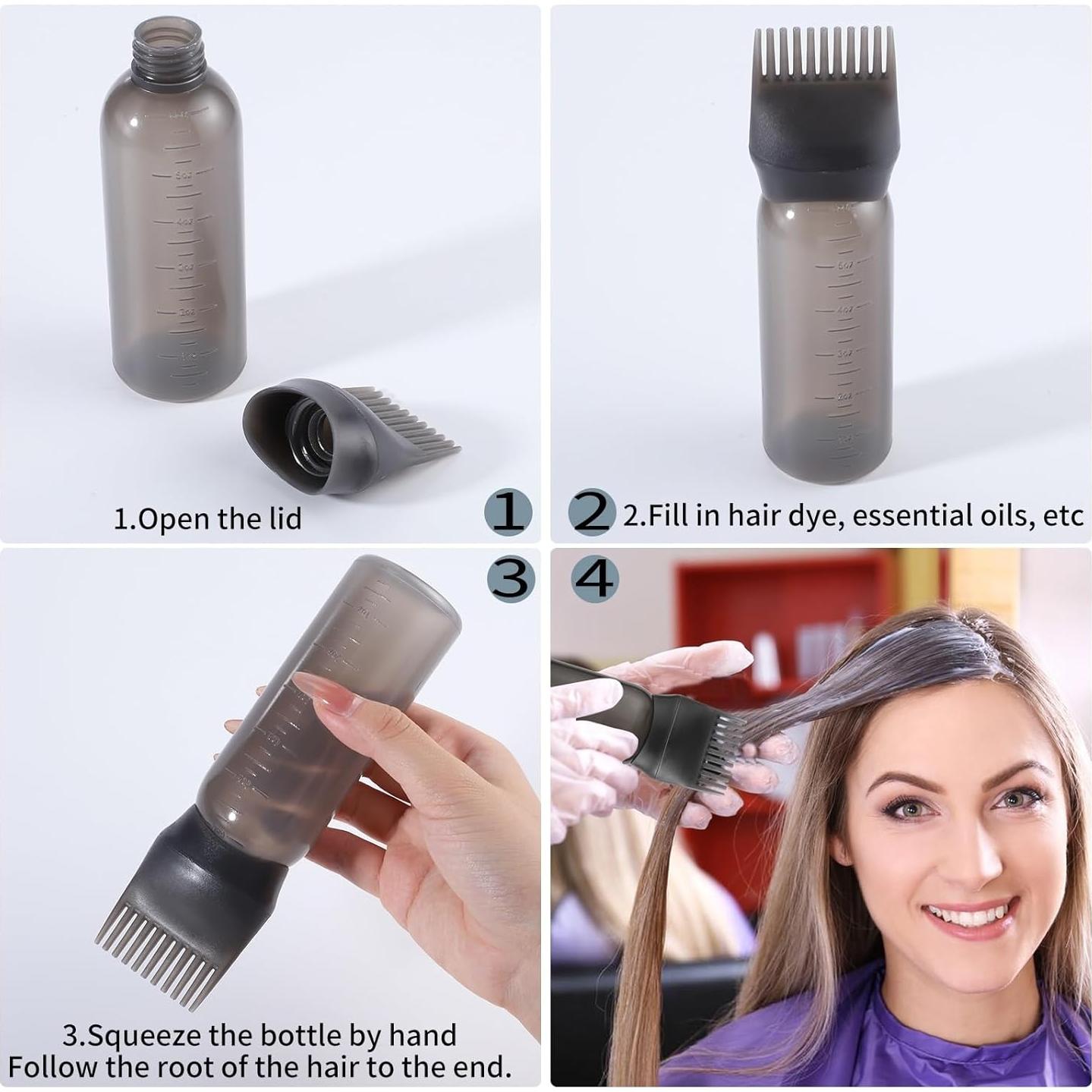 Pimoys 2 Botellas Aplicadoras de Aceite para Cabello 6 oz