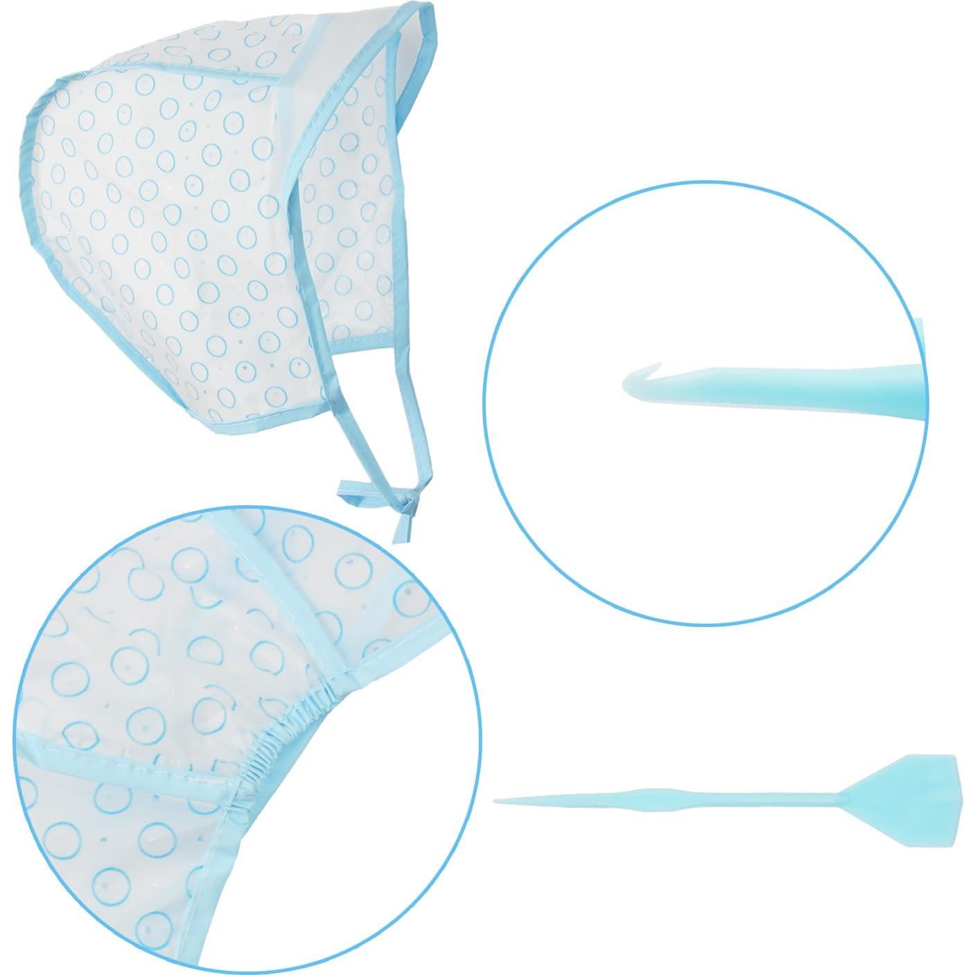 Gorro de Mechas Azul JFFX con Gancho de Plástico para Tinte