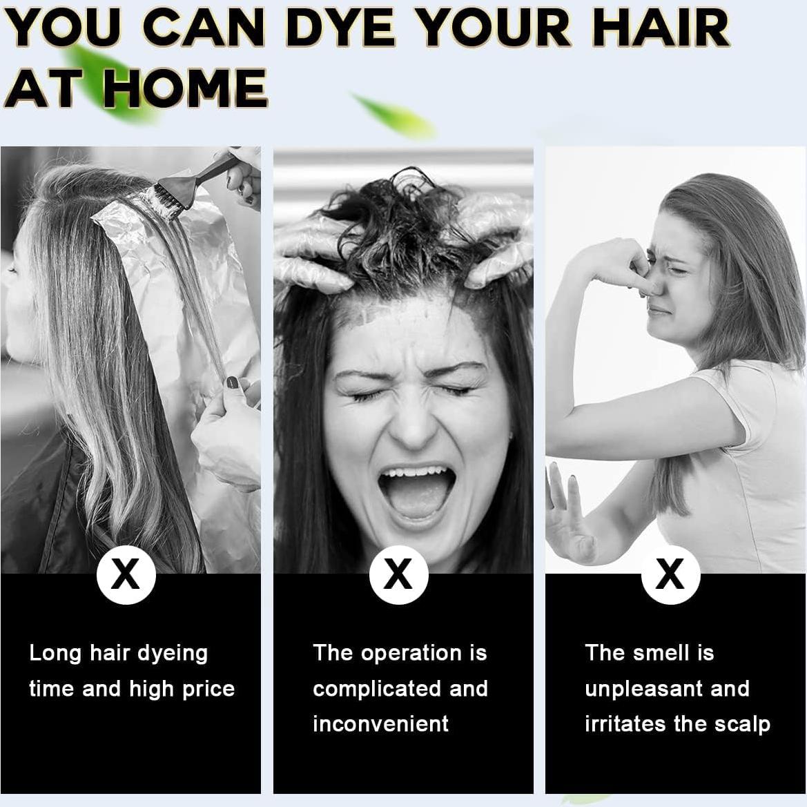 Champú Tinte IIIMEIDU 500ml 3 en 1 Cobertura Canas Marrón Castaño