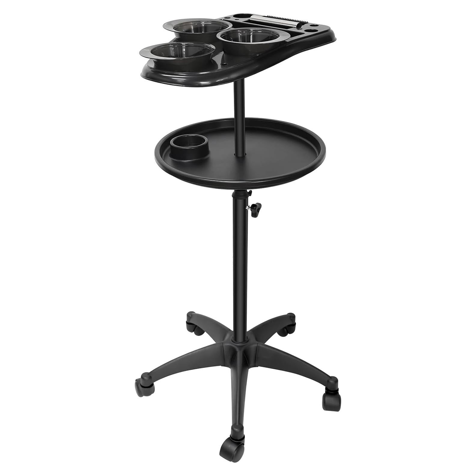 Carro de salón WANGDAWING con ruedas y 3 tazones ajustable