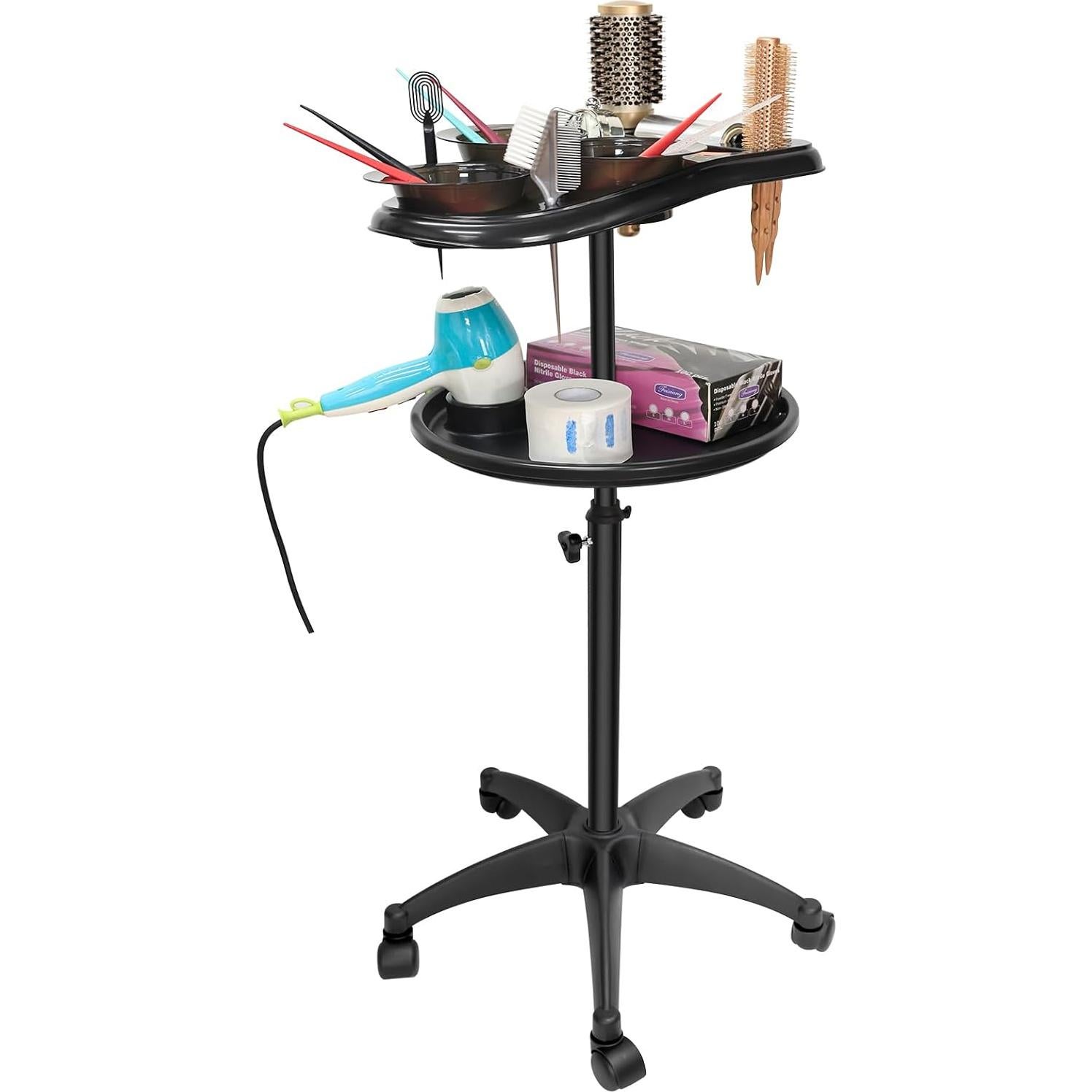 Carro de salón WANGDAWING con ruedas y 3 tazones ajustable