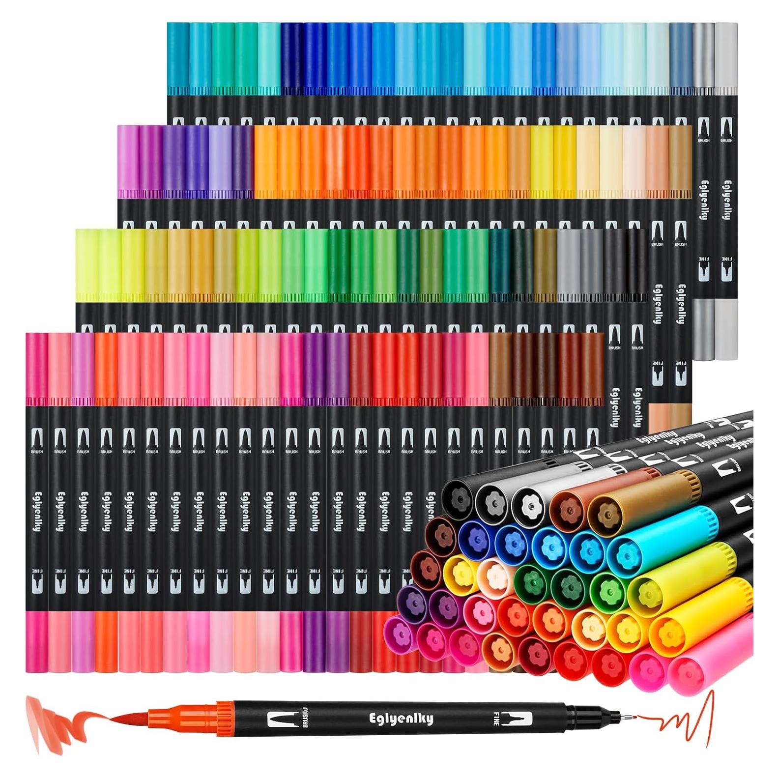 Marcadores de Doble Punta Eglyenlky - 100 Colores Acuarela