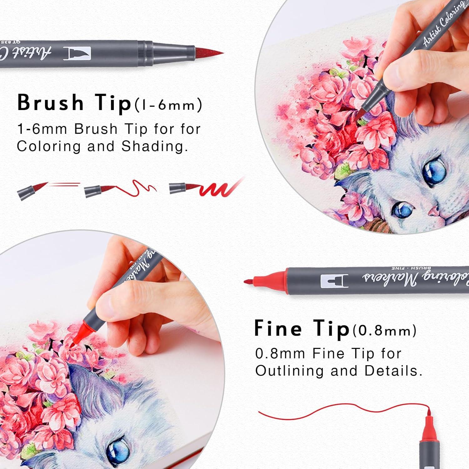 Set de 12 Marcadores de Acuarela TOSHARE con Pincel de Agua