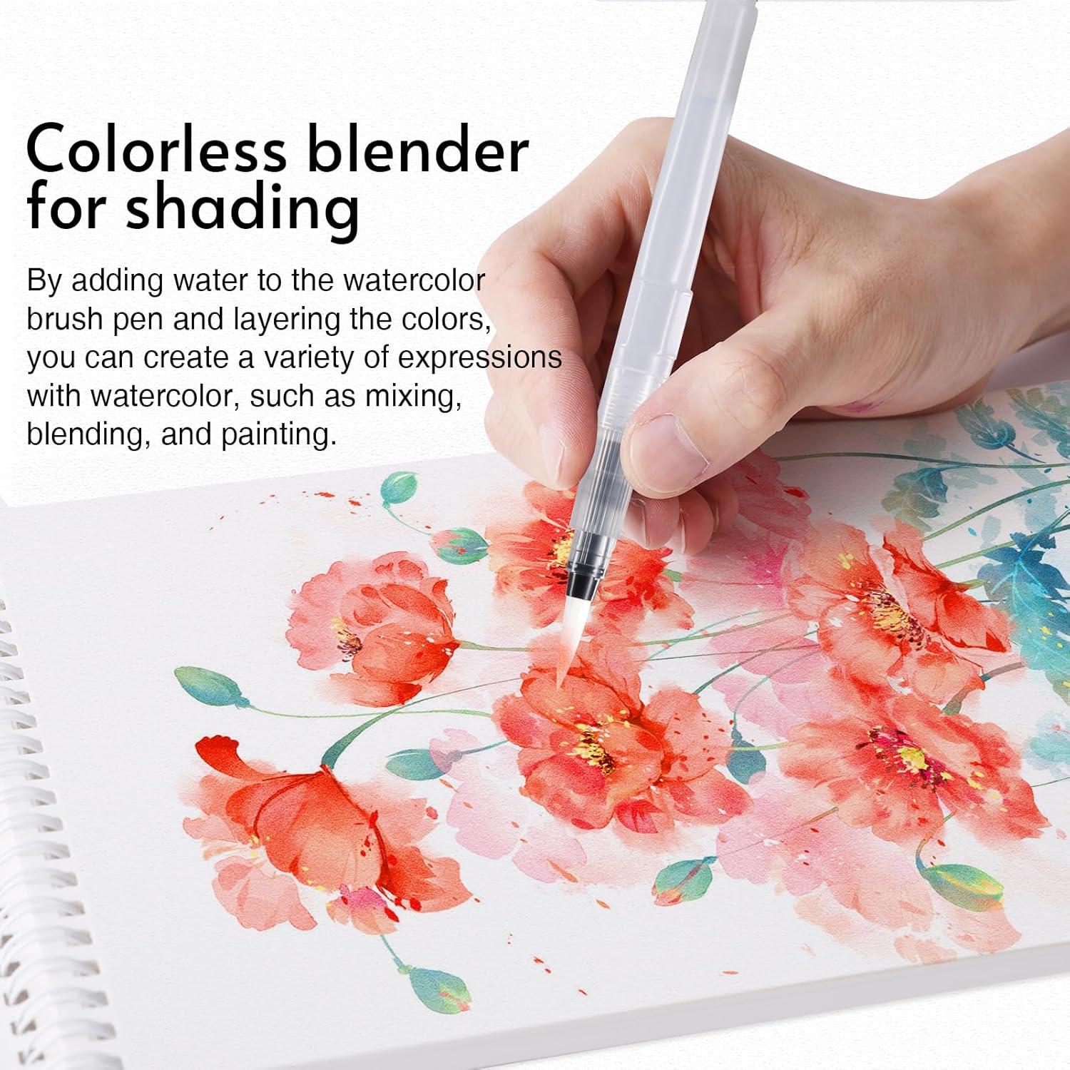 Set de 12 Marcadores de Acuarela TOSHARE con Pincel de Agua