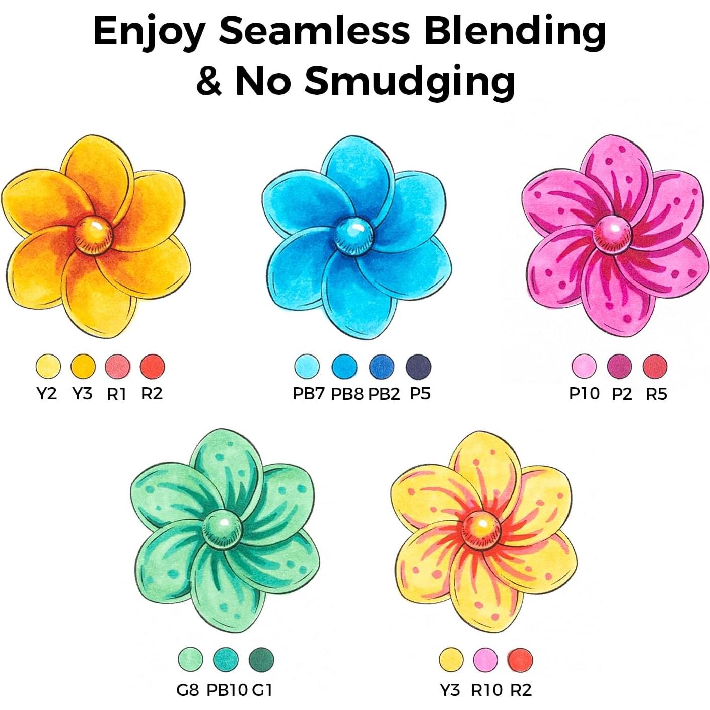 Marcadores de Alcohol Ohuhu Doble Punta 48 Colores Recargables