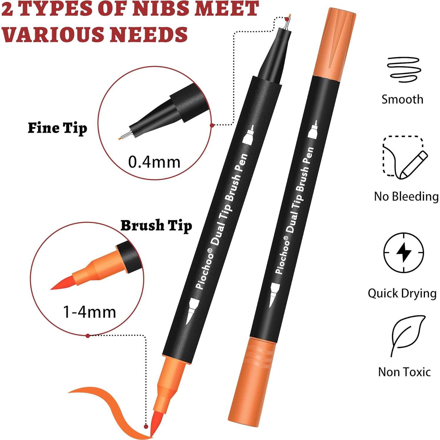 Set de 34 Marcadores de Punta Doble Piochoo para Colorear