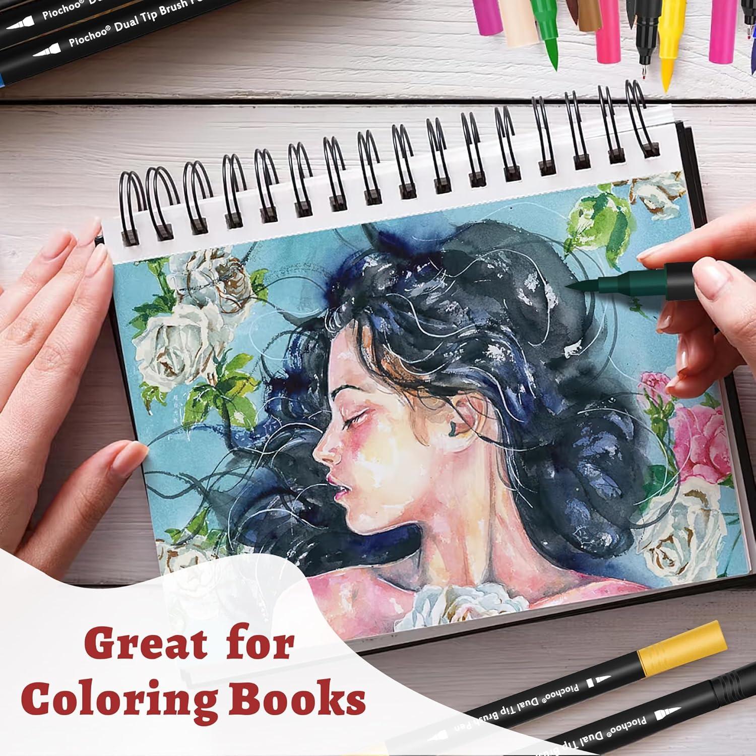 Set de 34 Marcadores de Punta Doble Piochoo para Colorear