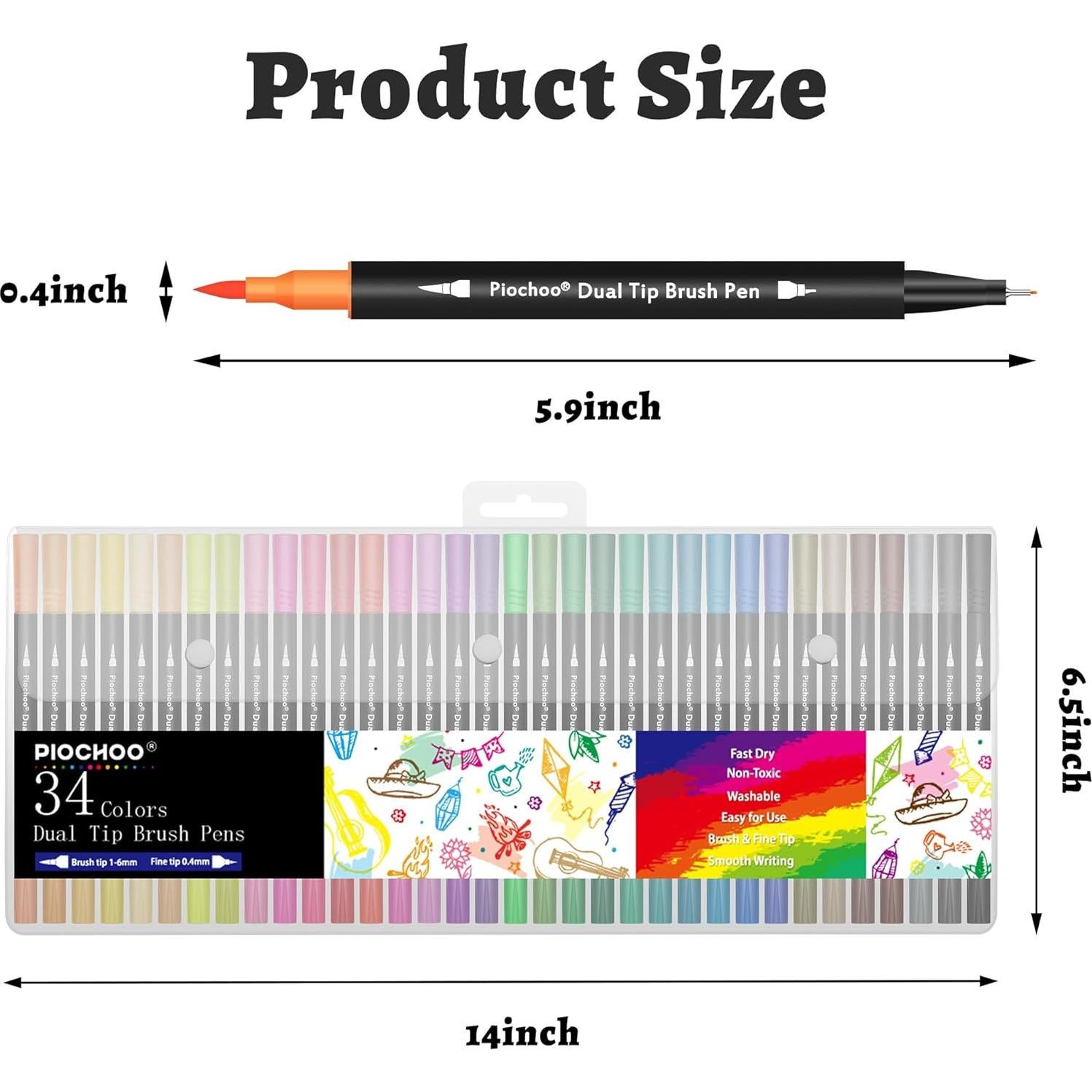 Set de 34 Marcadores de Punta Doble Piochoo para Colorear