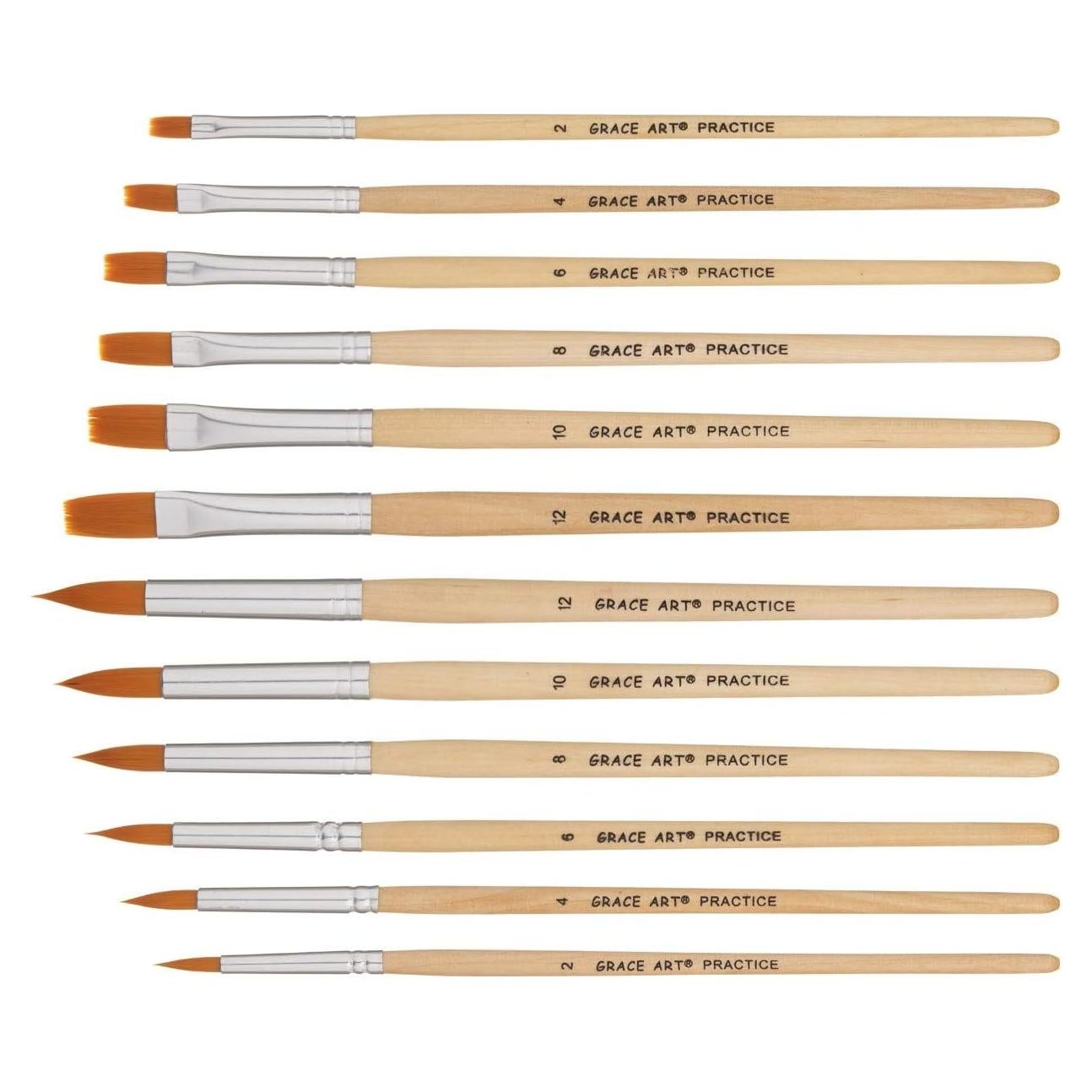 Juego de Pinceles de Acuarela Grace Art WS12 - 12 Piezas