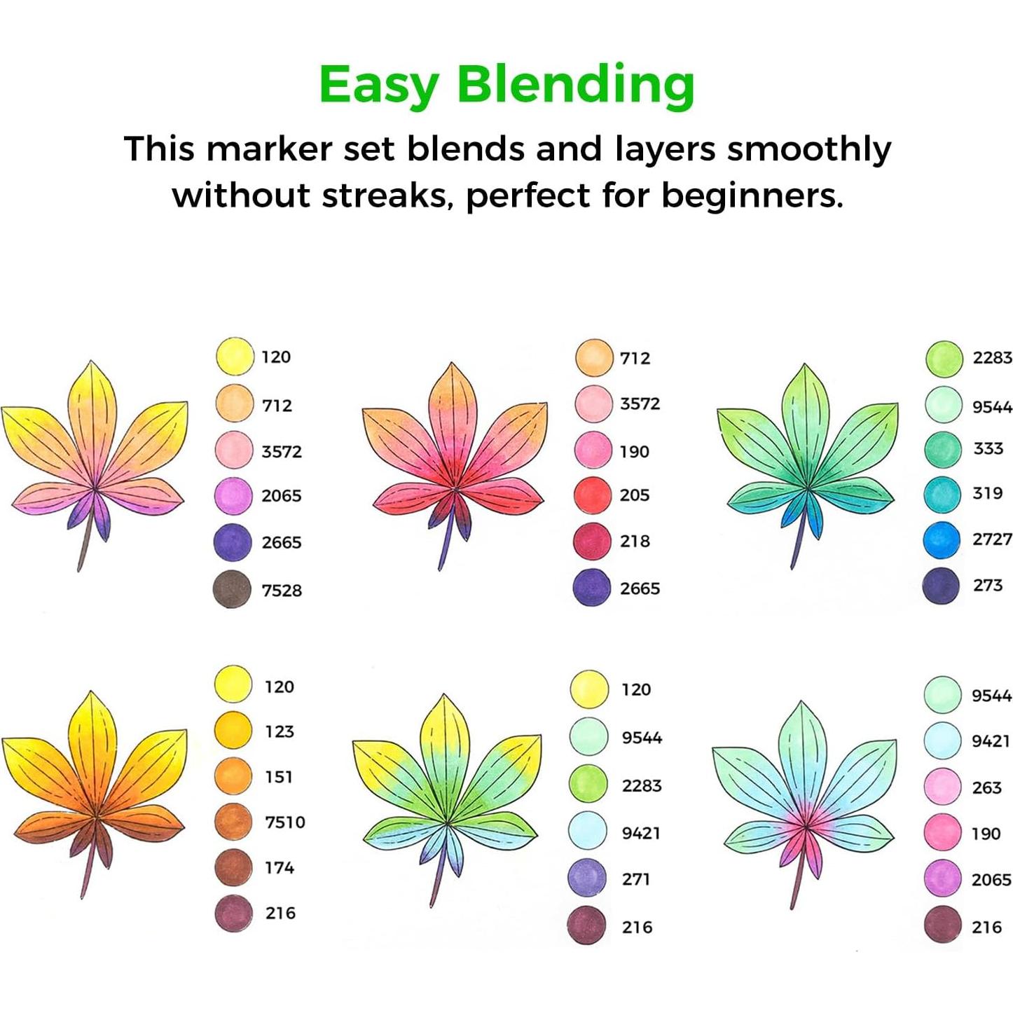 Set de Marcadores de Pincel Ohuhu 48 Colores a Base de Alcohol