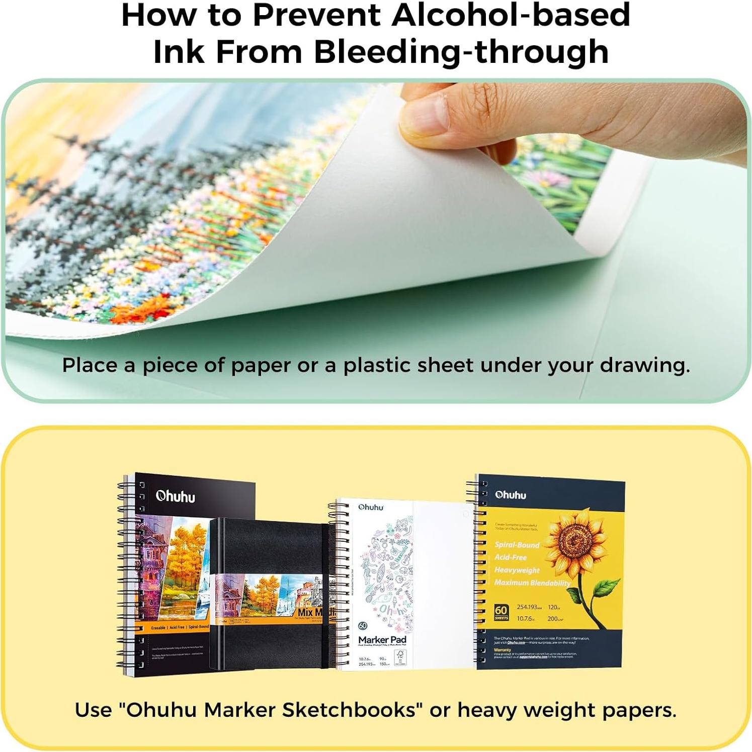 Set de Marcadores de Pincel Ohuhu 48 Colores a Base de Alcohol