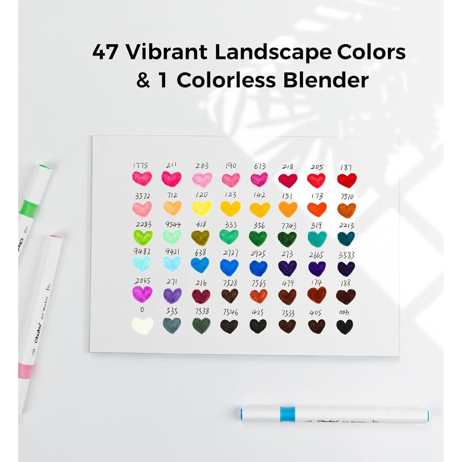 Set de Marcadores de Pincel Ohuhu 48 Colores a Base de Alcohol