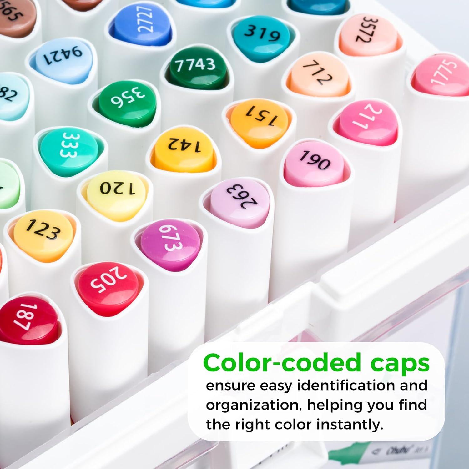 Set de Marcadores de Pincel Ohuhu 48 Colores a Base de Alcohol