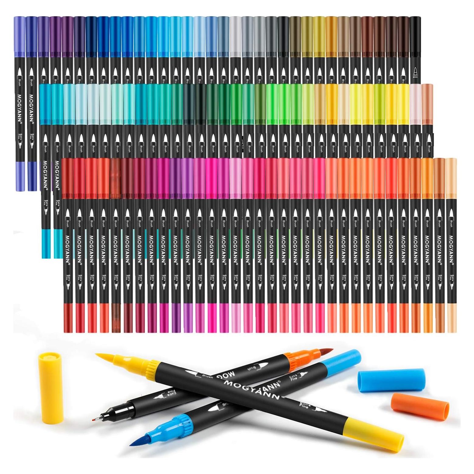 Marcadores Mogyann 100 Colores Punta Doble para Caligrafía