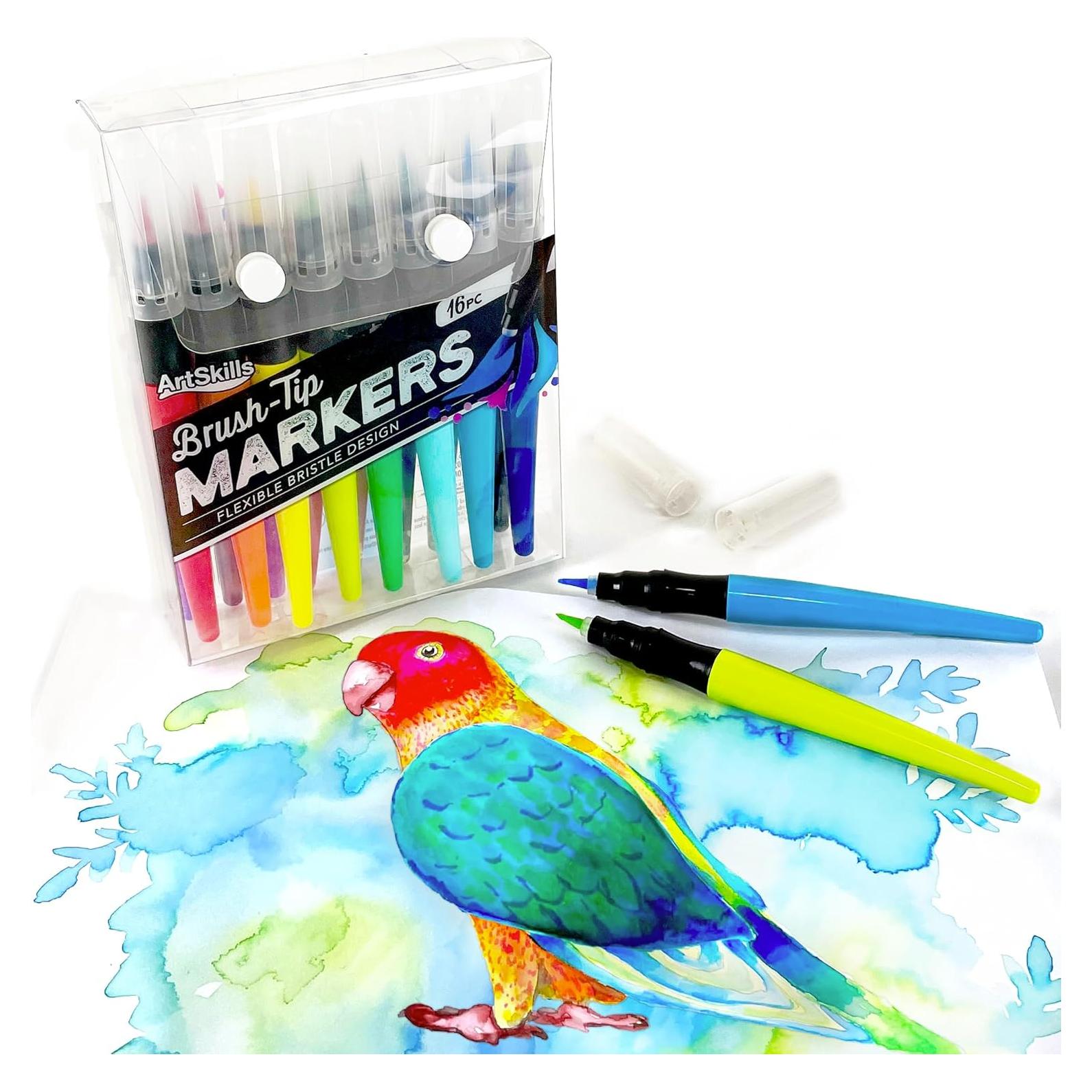 Marcadores de Pincel Lavables ArtSkills - 16 Colores para Arte