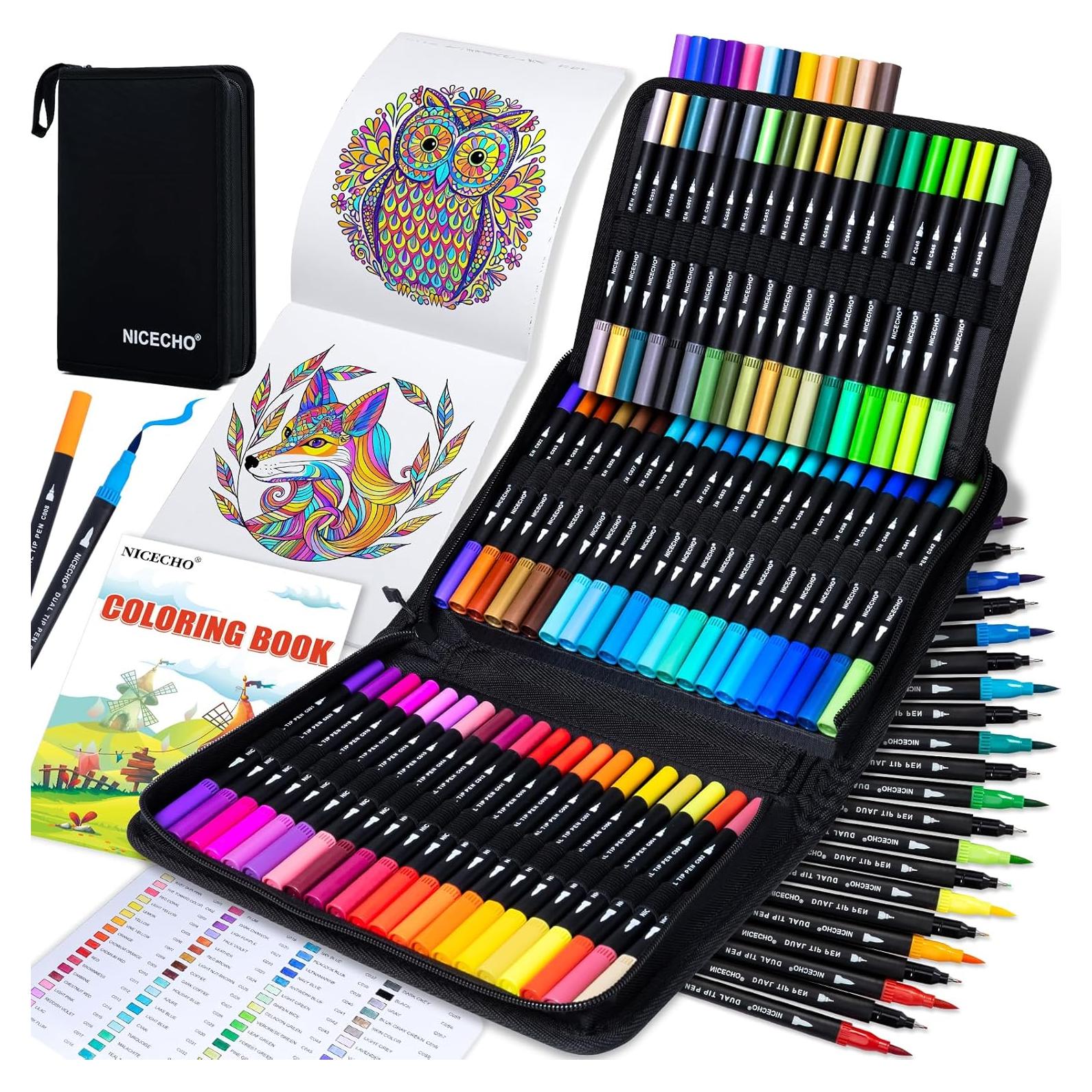 72 Marcadores Doble Punta Nicecho - Colores Vibrantes y Tinta No Tóxica