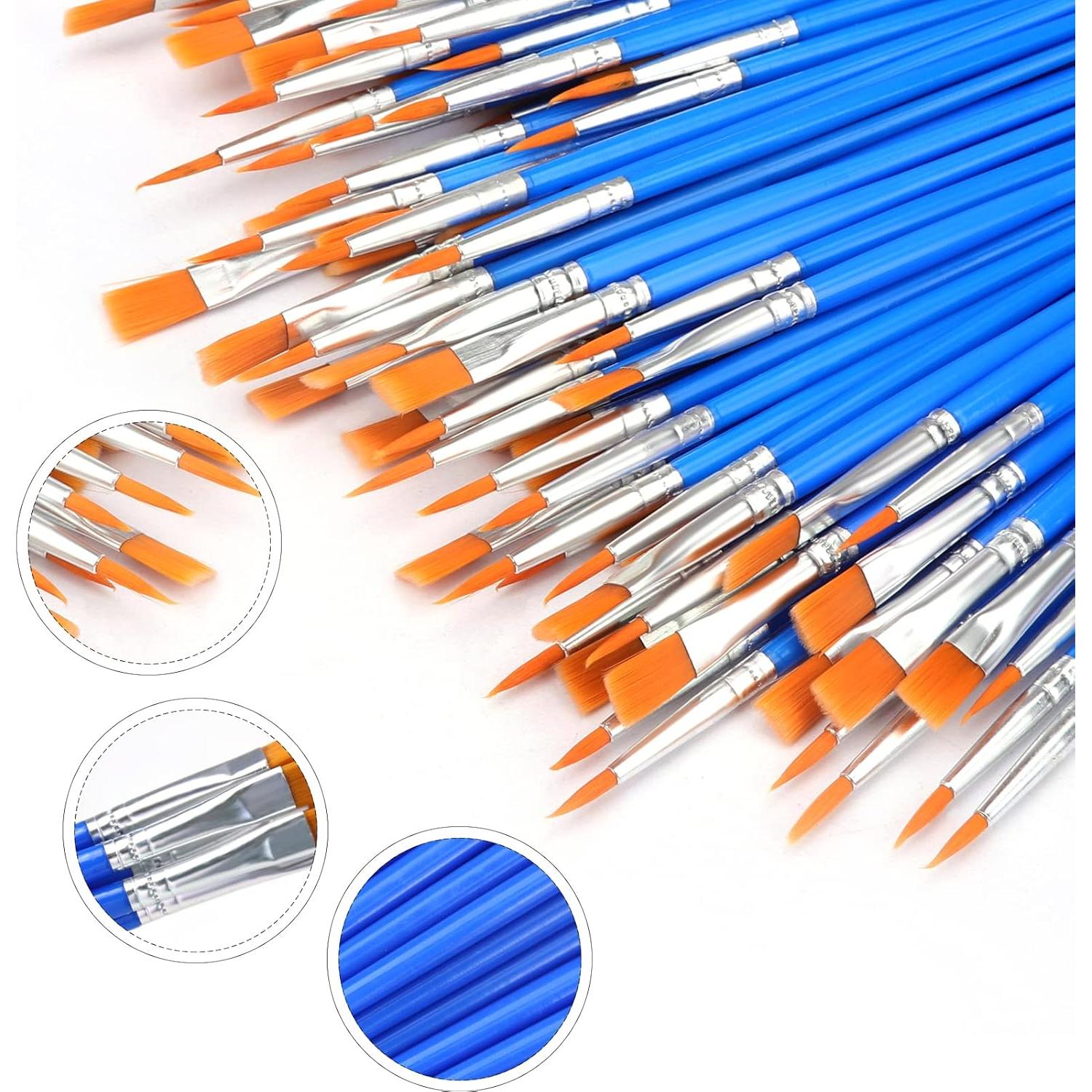 Conjunto de Pinceles AROIC 110 Piezas Nylon para Acrílico y Óleo