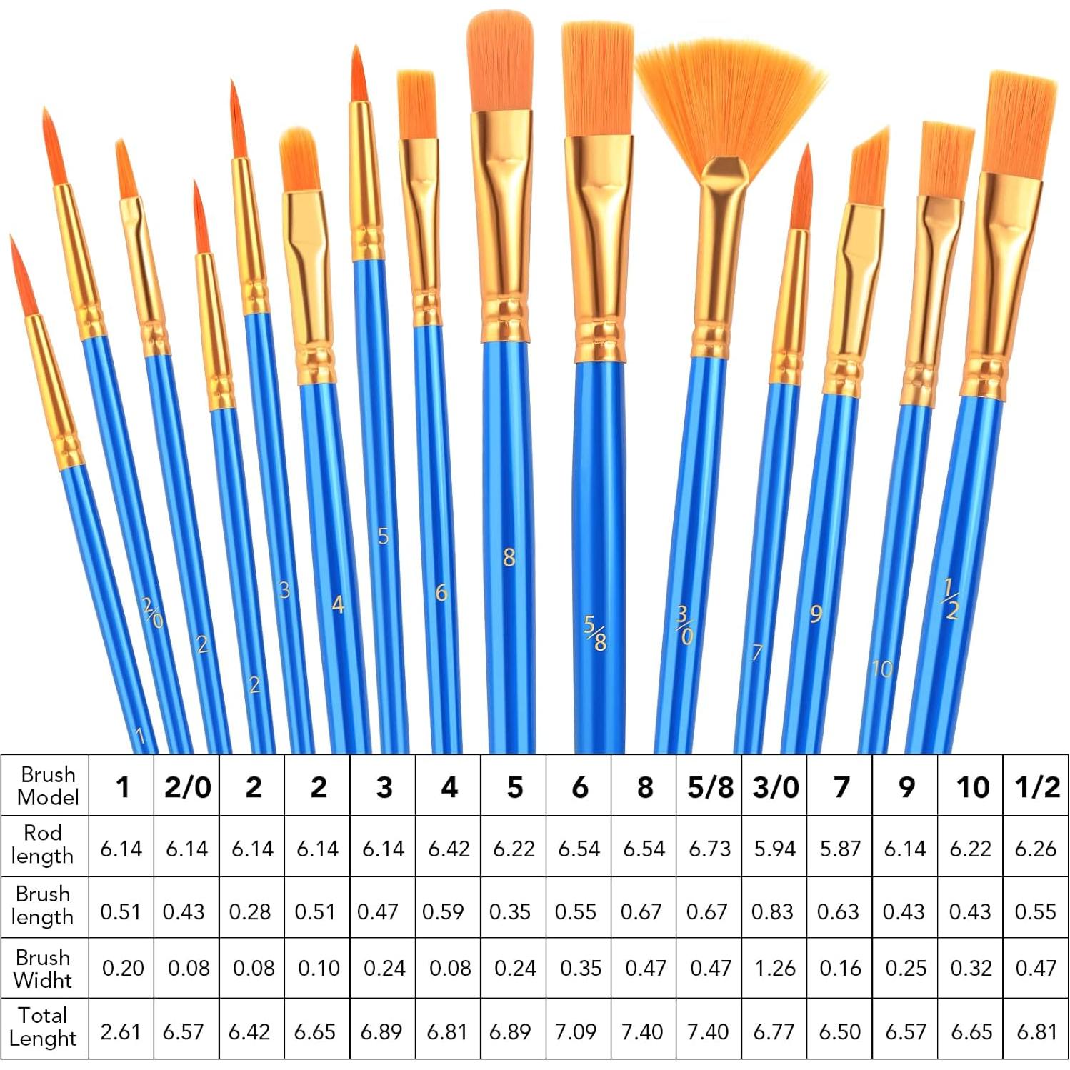 Conjunto de Pinceles Acrílicos AROIC 30 Piezas Nylon