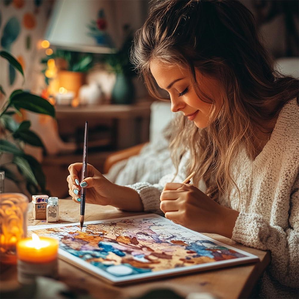 Juego de Pinceles de Acuarela Dainayw 6 Pcs Sable Detalle