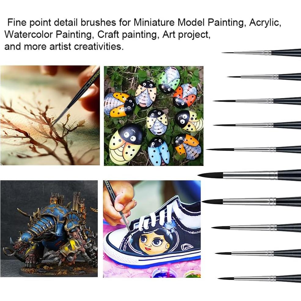 Set de Pinceles de Detalle Transon 10 Piezas para Pintura