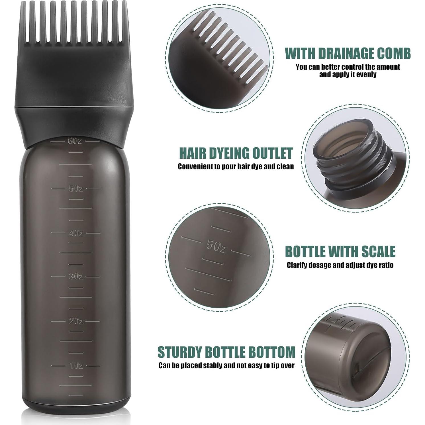 Botella Aplicadora de Raíces Pimoys 0.18L con Cepillo Negra