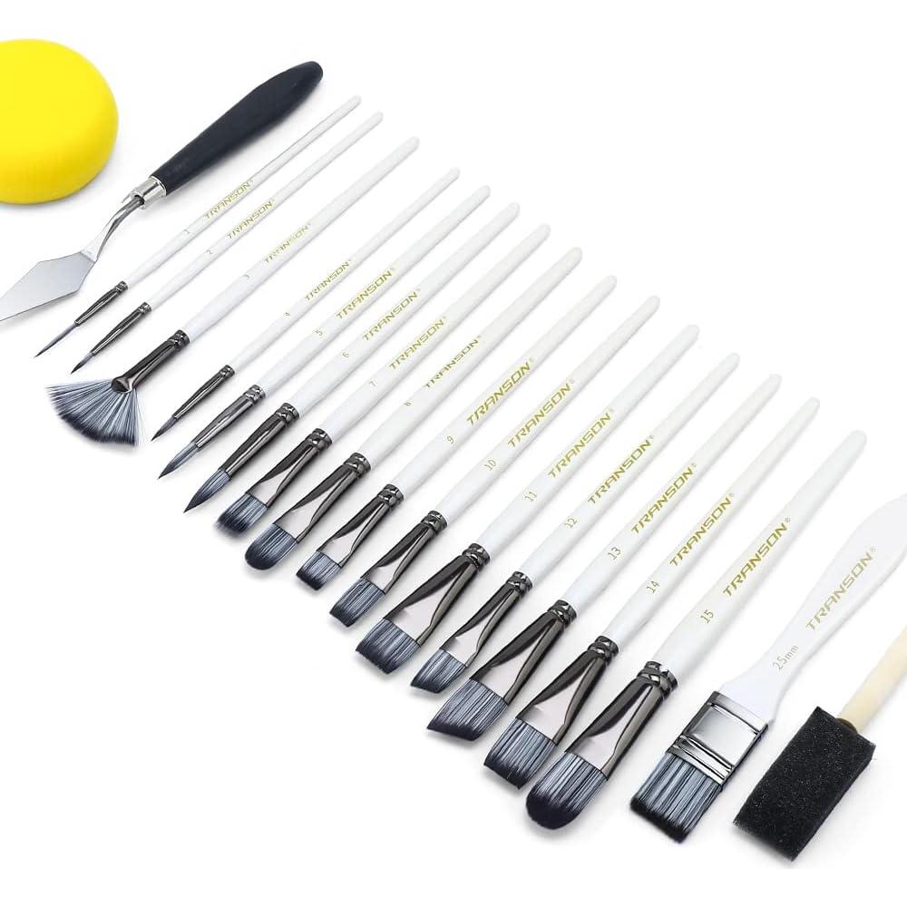 Kit de Pinceles de Pintura Transon 16 Piezas con Estuche