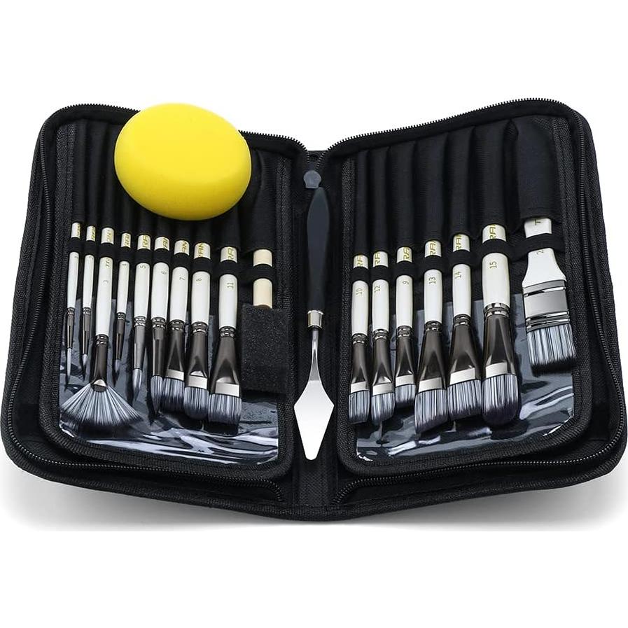 Kit de Pinceles de Pintura Transon 16 Piezas con Estuche