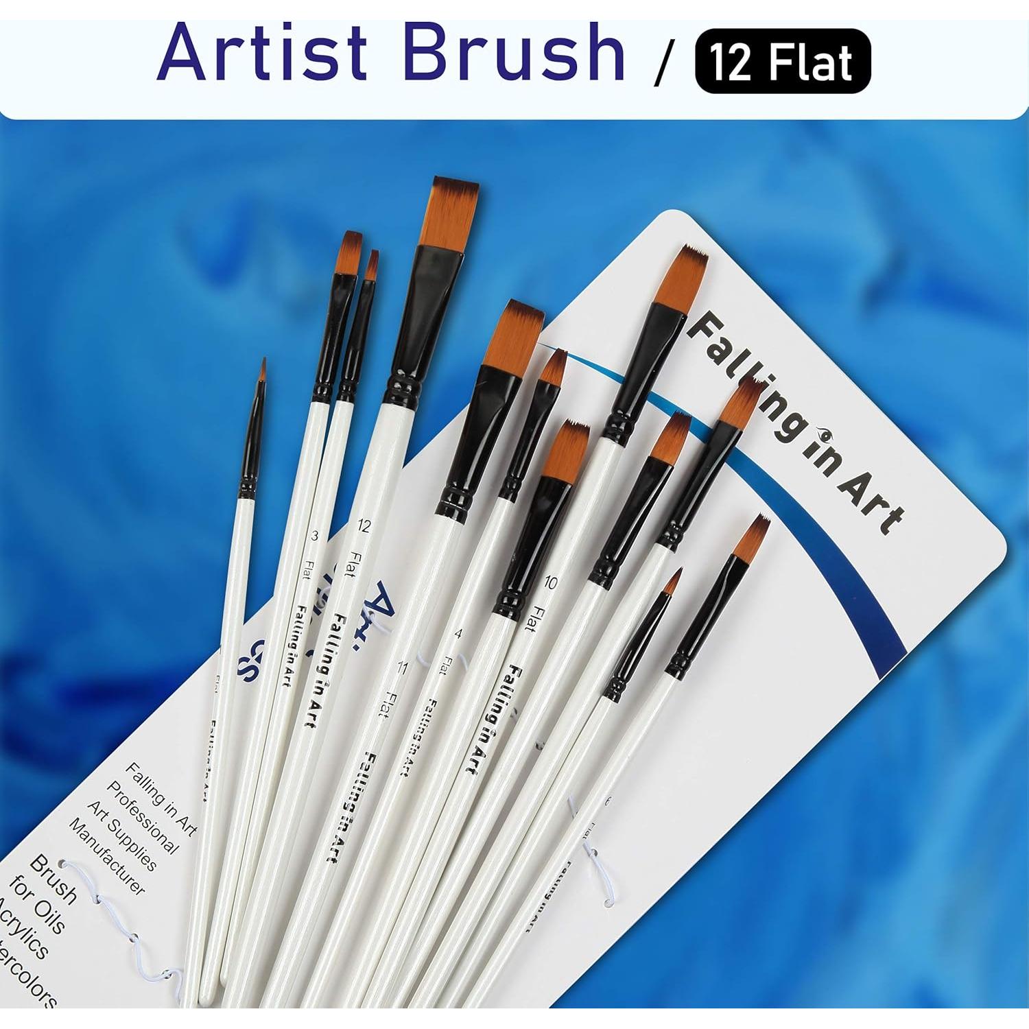 Juego de Pinceles de Pintura Falling in Art, 12 Piezas Nylon