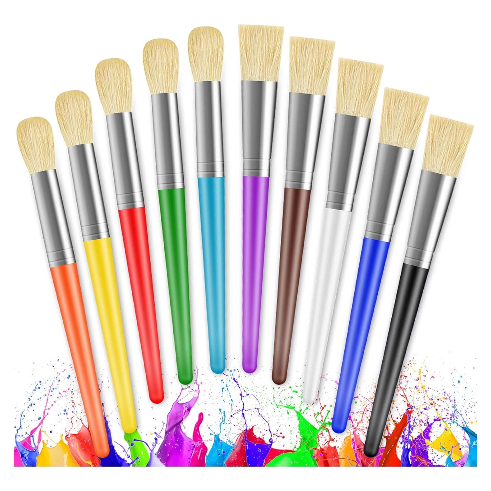 Set de Pinceles de Pintura para Niños YGAOHF - 10 Pcs Lavables