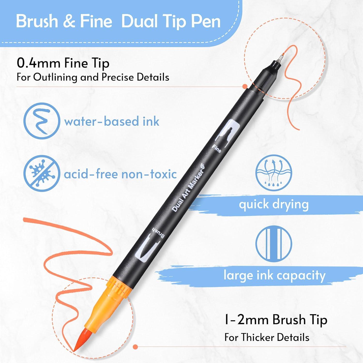 Set de Marcadores de Acuarela Nauets 72 Colores Doble Punta